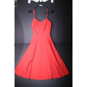 Lanz Originals red Linen 11/12 Vintage Summer Women's Dress